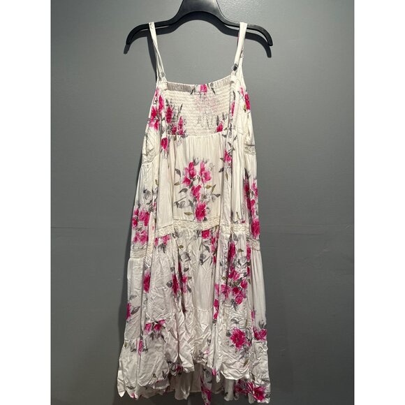 Torrid Women’s 2 (18–20) Floral Midi Dress Smocked Back Cottagecore Chic - Picture 7 of 9